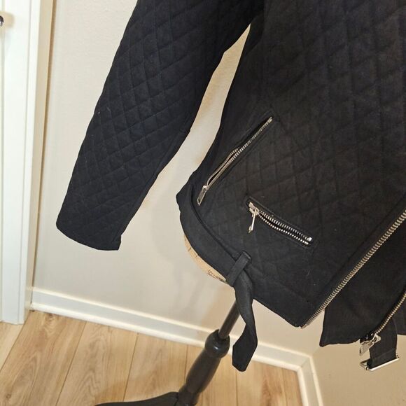 NWOT Diesel Black Moto Quilted Jacket Size Small - Picture 3 of 11
